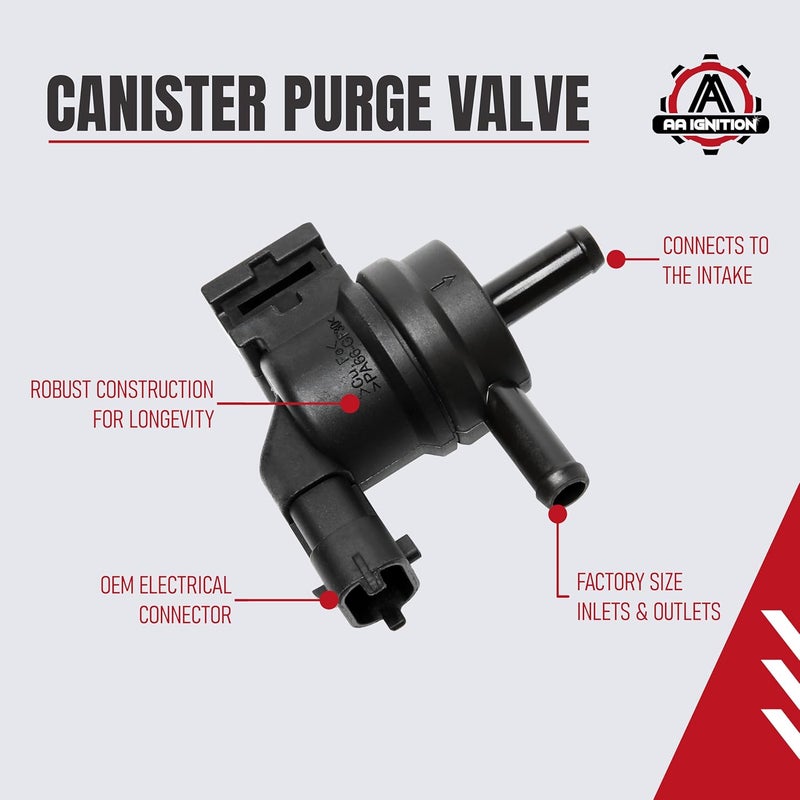 AA Ignition صمام تطهير علبة البخار - يناسب هيونداي وكيا - أكسنت، أزيرا، جينيسيس، سانتا في، سوناتا، فورت 5، أوبتيما، ريو، سيدونا، سورينتو، سول، سبورتاج - يستبدل الأجزاء 28910-3C200، 911-349، CP635 - Image 3